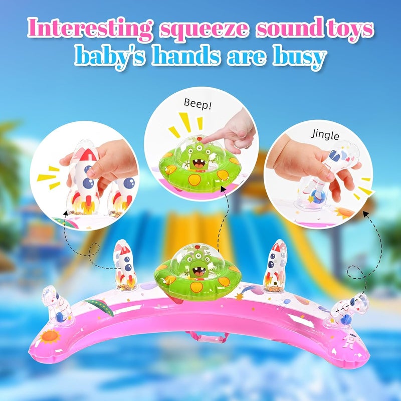 GEEQUFLOAT Baby Pool Float for 6-36 Months | Extra Wide Infant Pool Float with UPF50+ Sunshade & Toy Play Console | Baby Floatie with Adjustable Safety Seat, Detachable Canopy, Secure Handle & Safety Leash - Image 3